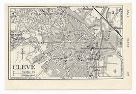 1933 Original Vintage City Map Of Kleve Cleves NORTH-RHINE Westphalia / Germany - £12.08 GBP