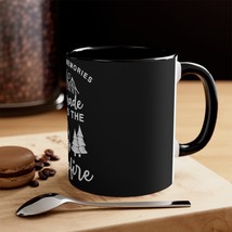 Accent Coffee Mug with Campfire Graphic, 11oz White Ceramic with Black Handle an - $16.48