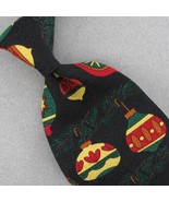 ORNAMENTS 1998 RALPH MARTIN BLACK GREEN Christmas Silk Men Necktie Tie X... - £15.44 GBP