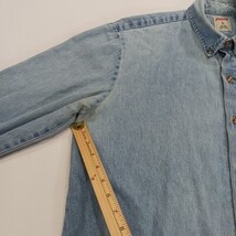 Dickies Genuine GL300SNB Men's Blue Distressed Denim Button-Down Shirt Size L image 6