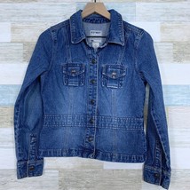 Old Navy Jean Trucker Jacket Blue Button Up Denim Pockets Cotton Womens ... - £13.25 GBP