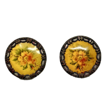 Vintage Framed Floral Button Stud Earrings - £12.30 GBP