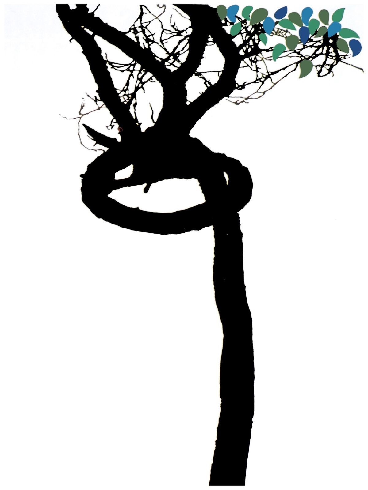 1930 Black tree with blue & green leaves quality 18x24 Poster.Decorative Art. - £21.95 GBP