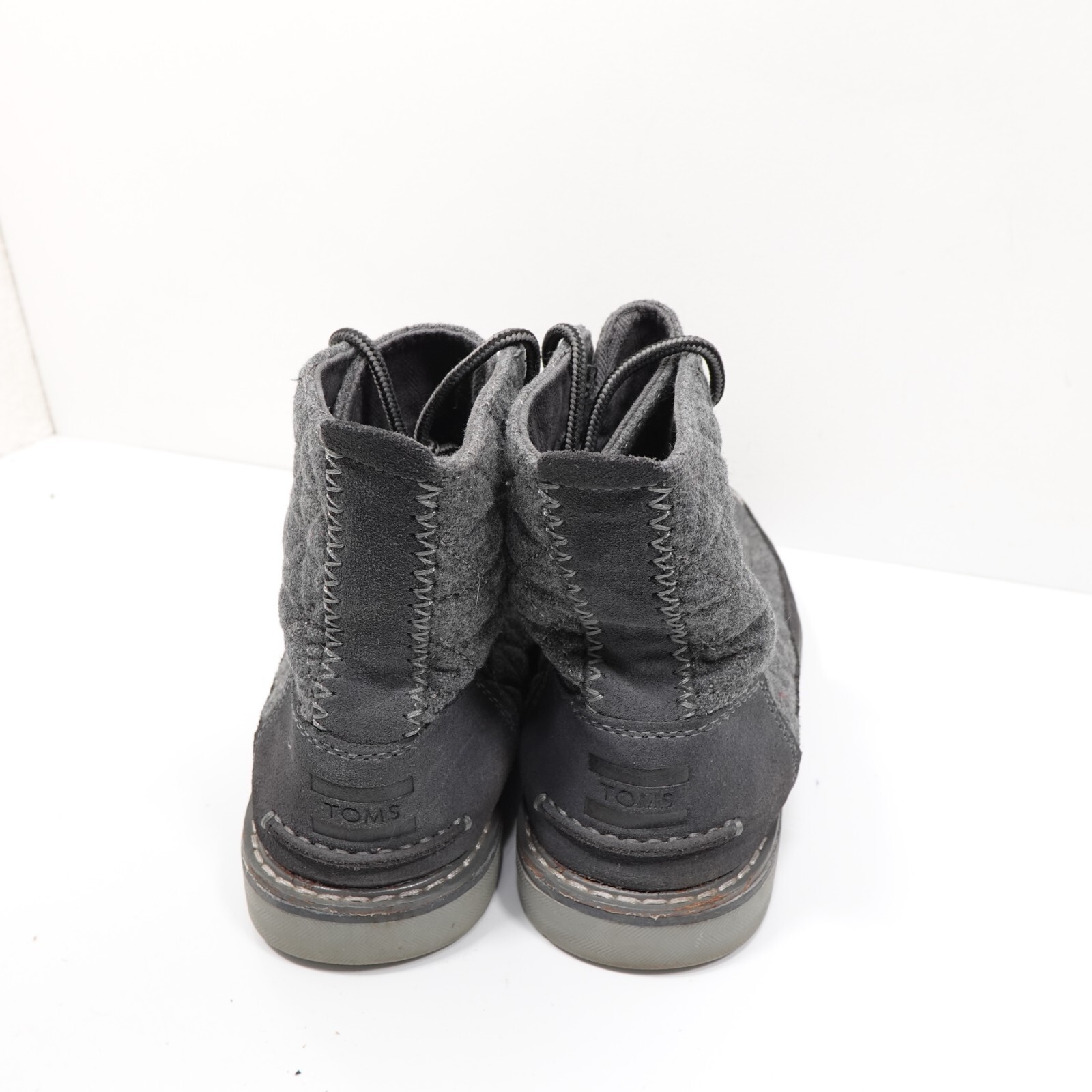 Toms Searcher Chukka Boot Quilted Wool Lace Up Heather Gray Mens Size 7 Item image 6