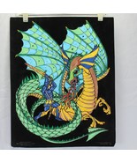 Fuzzy Poster Western Graphics Dragon 7139 Hand Color Fantasy 1997  20&quot; x16&quot; - $58.29 CAD