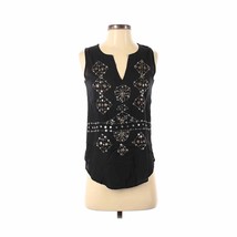 LUCKY BRAND Womens Black Sleeveless Tunic Collar Boho Sequin Top - New! NWT - XS - £23.12 GBP