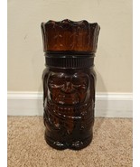 Vintage Brown Glass Native American/Native Design Tobacco Cigar Humidor ... - $662.30 MXN