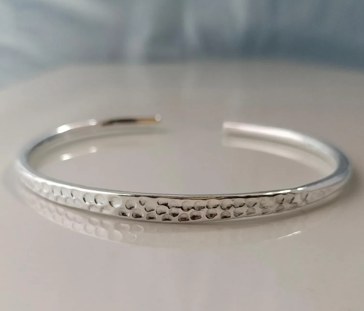 1 Pc 925 Silver Bangle, Unisex Bracelet Bangle kada , Openable Hammer - $33.62+