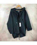 ZARA Womens Asymmetric Oversized Insulated Minimalist Parka Jacket, Blac... - £85.80 GBP
