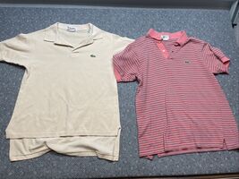 Lot of 2 Vintage IZOD Lacoste Short Sleeve Polo Shirts Men's Size L KG JD - $21.78