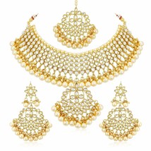 Kunda Wedding Jewellery Pearl Choker Necklace Set for Women,Girl - £26.85 GBP