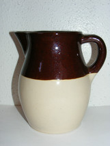 Vintage Roseville RRP USA pottery 6&quot; two tone brown glaze water juice pitcher ~C - £7.90 GBP