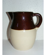 Vintage Roseville RRP USA pottery 6&quot; two tone brown glaze water juice pi... - $190.36 MXN