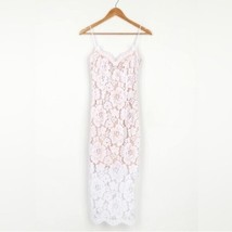 Lulu&#39;s White Lace Overlay Sleeveless Midi Dress Womens Large NEW - $49.49