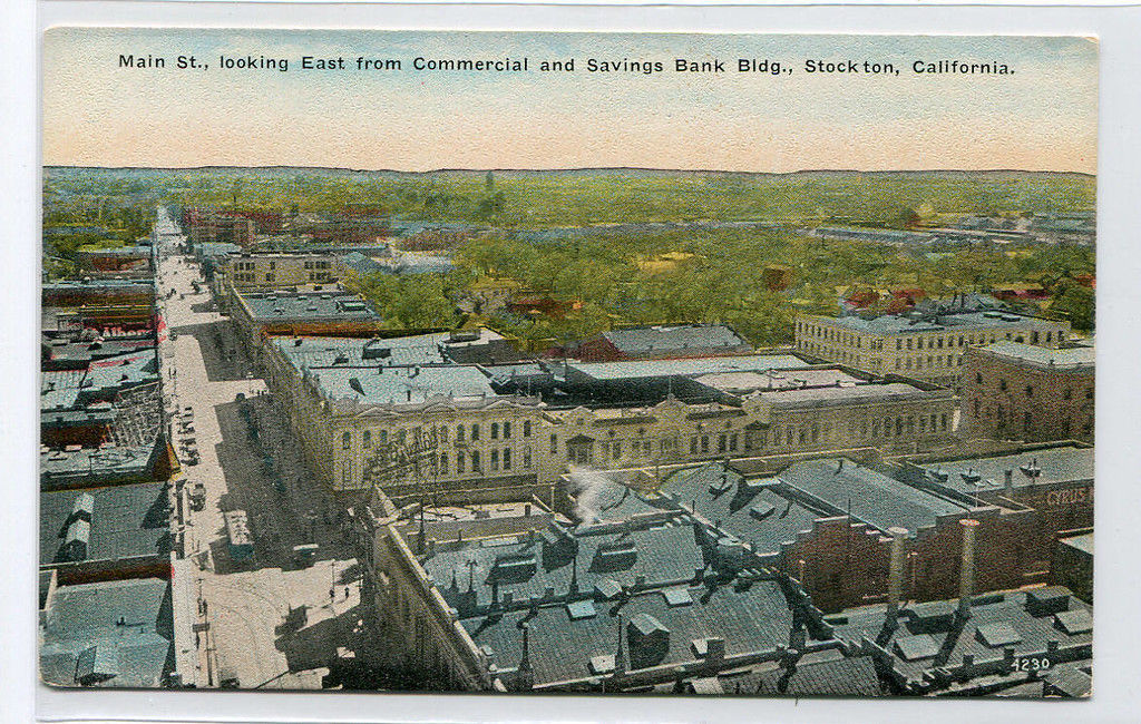 Primary image for Panorama Main Street Stockton California 1910c postcard