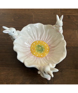 Maxcera Easter Bunny Themed Peony Serving Bowl candy Dish - $747.38 MXN