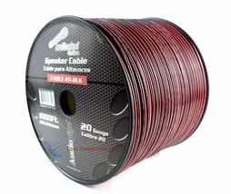 1000 Feet 20 Gauge Speaker Wire Red Black 2 Conductor Copper Clad Aluminum - £77.85 GBP
