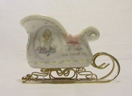 Precious Moments Let Heaven &amp; Nature Sing Sleigh Shape Candle Holder Mib - £6.14 GBP