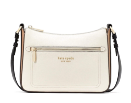 New Kate Spade Hudson Pebble Leather Medium Crossbody Parchment Multi - $122.11