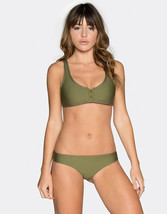 Tavik Swimwear Ribbed Olive &#39;marlowe&#39; Crop Underwire Bikini Top (L) Nwt - £43.26 GBP