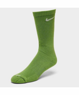 2 PAIR NIKE EVERYDAY PLUS Cushion Crew Socks GREEN WHITE WOMENS 10 -13 - $35.23 CAD