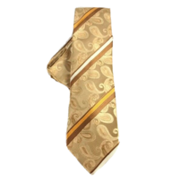 Veronelli Men&#39;s Tie &amp; Hanky Set Brown Orange Beige Cream 100% Polyester 3&quot; Wide - £15.92 GBP