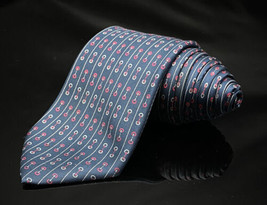 Vintage Gucci Men&#39;s Navy Blue Red Horse Bit Silk Necktie Neck Tie 57L 3W - £47.80 GBP