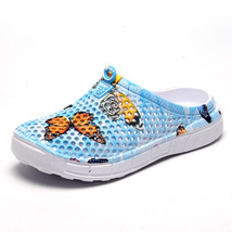 Women&#39;s Slippers Summer Butterfly Prints Slides Flat Breathable Hollow Sandals L - £16.19 GBP