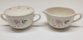Mount Clemens Pottery - Mt. Rose Pattern - Vintage 1930s Creamer and Sugar Dish - £10.00 GBP
