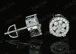 2 Ct Round Cut Moissanite Screw back Hip Hop Stud Earring 925 Sterling Silver - £80.84 GBP