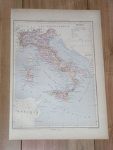 1887 Original Antique Map Of Italy / Sicily - £13.40 GBP