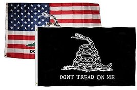 3x5 3&#39;x5&#39; Wholesale Combo Set USA Gadsden &amp; Black White Gadsden 2 Flags Flag - £7.38 GBP