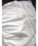 Ivory Velour Fitted XL Ottoman  48&quot;-60&quot; Fitted Checkered Pattern Wide El... - $9.43 CAD
