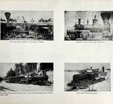 1970 Maine Steam Locomotives Railroad Print Vintage Ferdinando Gorges Po... - $29.99