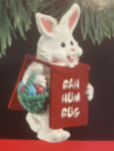 Billboard Bunny 1990 Hallmark Keepsake Ornament Easter Bunny Bah Hum Bug QX5196 - £4.91 GBP