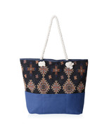 Black with Multi Color Antique Diamond 100% Polyester Jacquard Tote Bag ... - $168.34 MXN