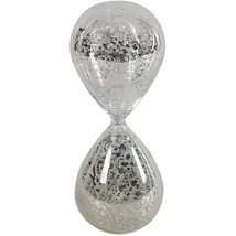 Peleus 30-Minute Silvered Hourglass, White Sand Contemporary/Clear - £22.15 GBP