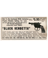 1966 Black Vendetta Revolver Advertisement Vintage Firearms 22 Caliber G... - $27.15 CAD