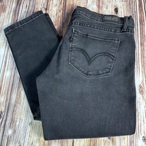 Levi&#39;s 524 SKINNY Womens Size 9 Black Jeans Distressed Denim Pants 32x30.5 - £18.66 GBP