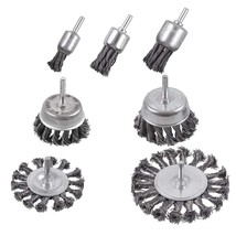7Pcs Twist Knot Wire Wheel Brush For Drill Crimped Cup Wire Wheels Brush Set For - £37.54 GBP