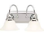 Kichler Telford 18&quot; 2 Light Vanity Light Alabaster Swirl Glass Chrome Mo... - $26.92
