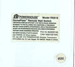 Two X10 Powerhouse Stick-On Wall Switch RSS18 - TESTED !! - $14.85