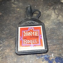 Vintage Cast Iron Tile Moonshine Jug Trivet &quot;Home Is Where The Booze Is”... - $16.99