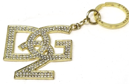 Diane Gilman 2 Keychain Queen of Jeans Metal Rhinestones Large Vintage - £11.47 GBP