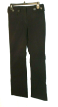 SUZY SHIER DRESS PANTS JUNIOR WOMAN SIZE 7/8 BLACK FLAT FRONT BOOT CUT B... - $15.76