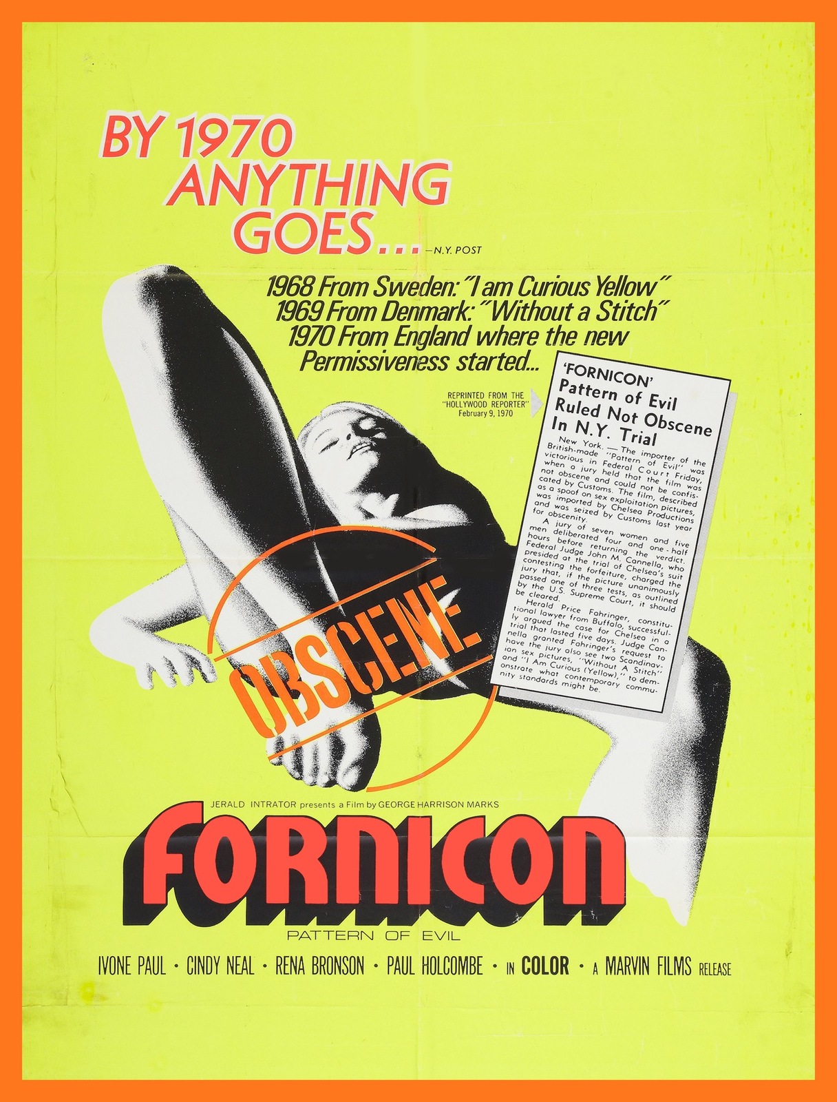 11496.Poster print.Decorative.Wall art decoration.Fornicon.Nudist movie