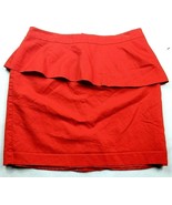 Loft Womens A Line Tiered Skirt Size 12 Solid Red Back Zip Lined - $20.52