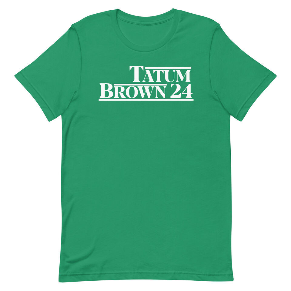 JAYSON TATUM & JAYLEN BROWN T-SHIRT 2024 Presidential Green Basketball Stars Tee