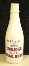 Calvin Coolidge Near Beer 1924 Presidential Campaign Stoneware 7&quot; Replica Bottle - £34.39 GBP