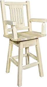 Montana Woodworks Homestead Collection Captain&#39;s Barstool with Back &amp; Sw... - £516.27 GBP